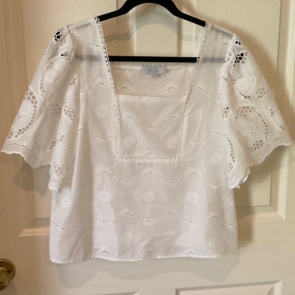 Cute White Eyelet Blouse